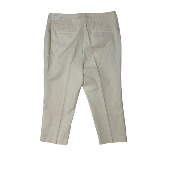 NWT Loft Women Original Fit Crop Pants 8P Straight Through Hip Off-White 1797 - Picture 2 of 6